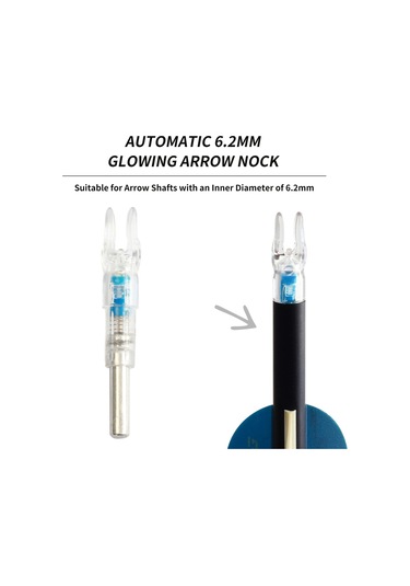 Dianziye 6.2mm İç Çaplı Ok Sapları İçin Led Aydınlatmalı Otomatik Açılışlı Ok Ucu - Gece Atışları İçin Dayanıklı Pe Malzeme, Mavi 3 Adet/kutu