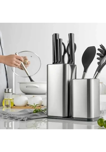 Wezone Stokeleme Kutusu İle Çelik Bıçak Tutucu, Ev Ofis Mutfak Gereci, Çeşitli Gereçleri Saklamak İçin Serbest Takılabilir Tasarım Diğer