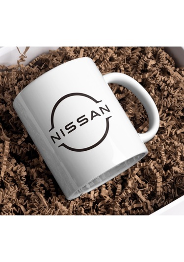 Applucky Nissan Logo Tarihçesi Baskı Kupa Bardak Beyaz