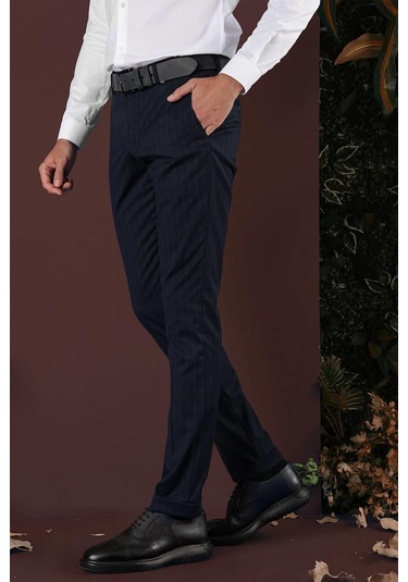 P 1134 Slim Fit Lacivert Spor Pantolon Lacivert