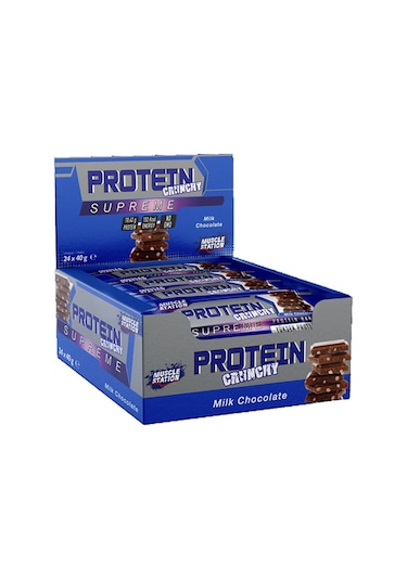 Muscle Station Supreme Crunchy Protein Bar 40 G 24 Adet Sütlü Çikolata