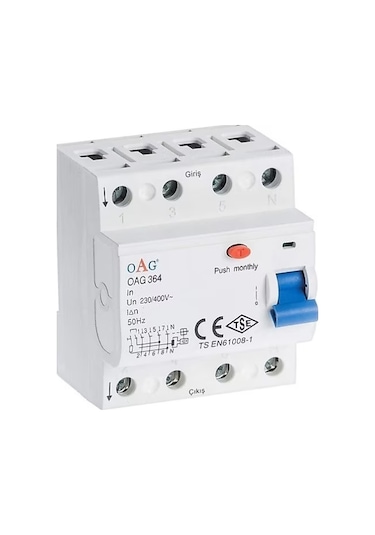 Oag 4x40a 300ma Trifaze Kaçak Akım Rölesi