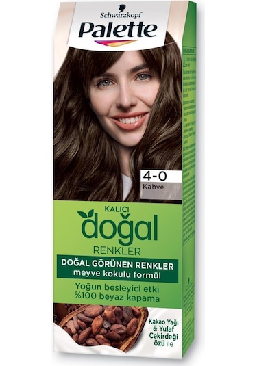 Palette Kalıcı Doğal Renkler Saç Boyası 4 - 0 Kahve X 3 Adet
