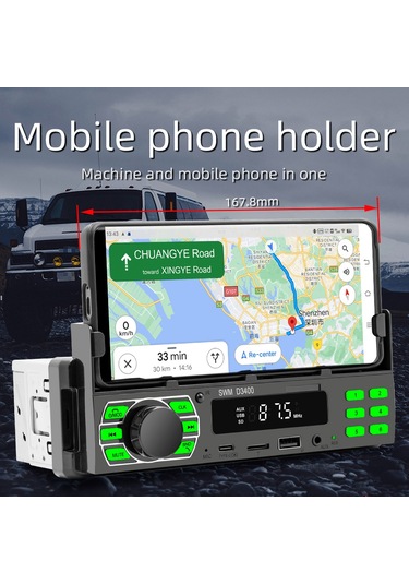 Springsun Oto Bt5.0 Çalar, Uzak Kumanda & Telefon Tutucu, Fm Radyo, Mp3/flac Ses, Uygulama İle Araç Bulma, Sesli Asistan Ve Renkli Işık, Siyah