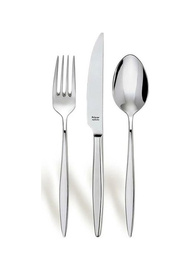 Hisar Mercury 84 Parça Çelik Çatal Kaşık Bıçak Seti - Gri