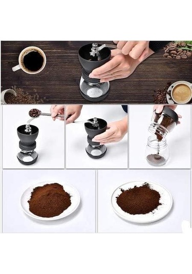 Kahve Değirmeni Öğütücü 2 Hazneli Filtre Kahve Siyah