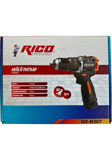 Rico 028-RE0017 16V Çift Akülü Şarjlı Matkap