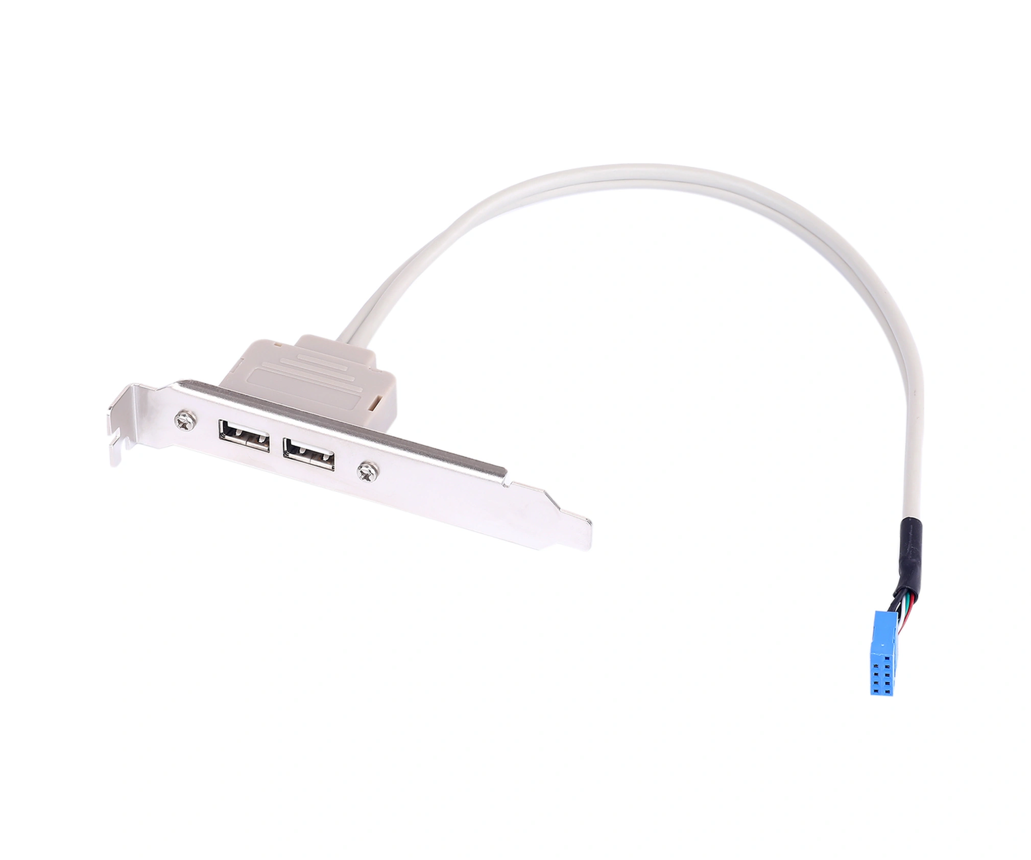 Qingmipy Masaüstü Bilgisayar Kasası İçin Pcı Konumlu 2 Usb 2.0 Portu Anakart Genişletme Kablosu Beyaz Bakır Tel