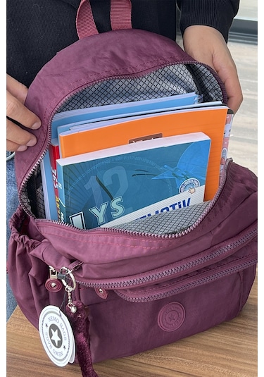 Nemo Group Bordo Sırt Çantası Krinkıl Kumaş Suya Dayanıklı