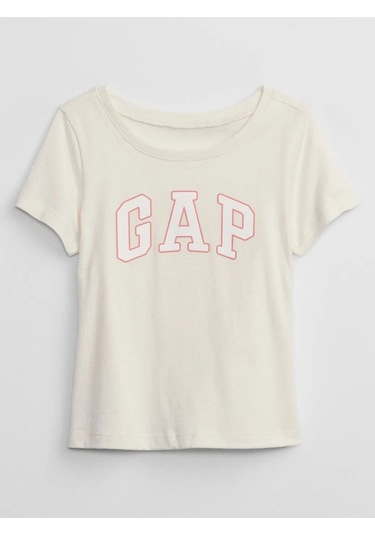 Gap V-hs Ss Logo T Kız Çocuk K.kol Tshırt Ekru