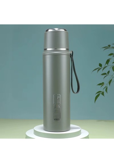 Kapris Çift Katlı Paslanmaz Çelik Termos Gri 1 Litre Kap-294 Siyah