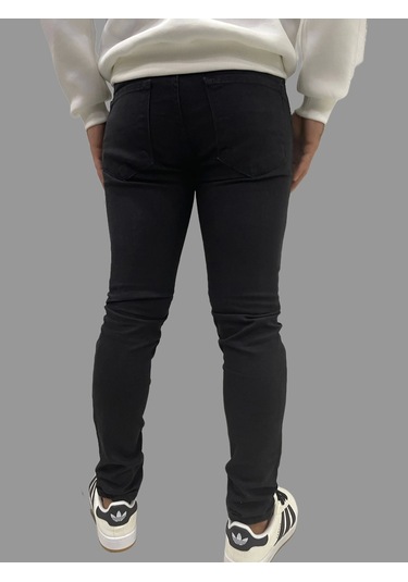 Erkek Dar Paça Düz Newone Siyah Kot Pantolon Siyah