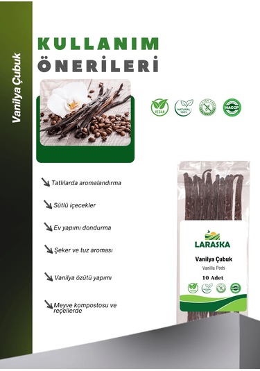 Vanilya Çubuk 10 Adet Doğal Gerçek Vanilya - Vanilla Pods 10qty