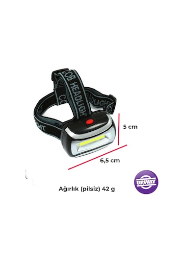 Upway 600 Lümen Pilli 3 Modlu Ergonomik Kafa Feneri Siyah