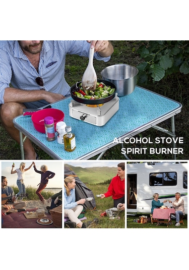 Kosona Altın Renkli Çekmeceli Alkol Ocağı - Aluminyum Ve Paslanmaz Çelik Malzeme İle Isıtma Aleti Altın