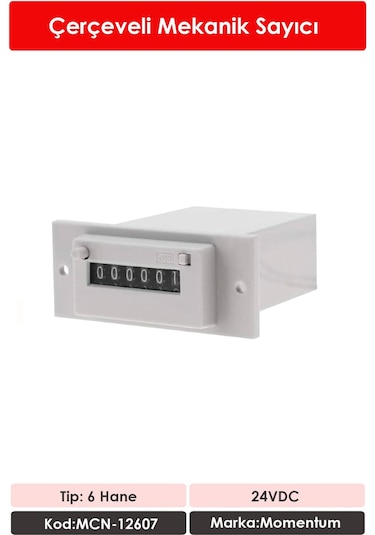 Momentum Mekanik Sayıcı Resetli 6 Hane 24VDC MCN-12607