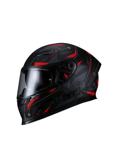 Sway Sw 817 Full Face Motosiklet Kaskı 64961 Siyah Kırmızı