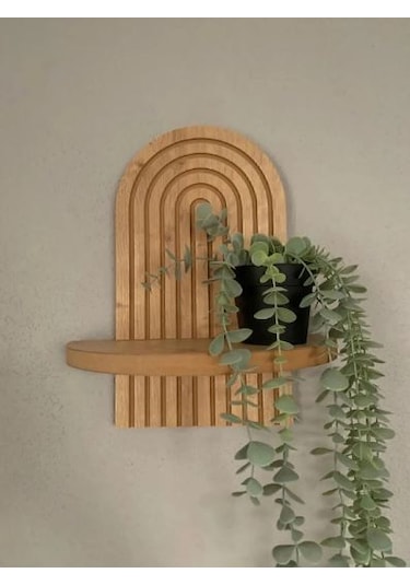 Dekoratif Duvar Rafı Siyah