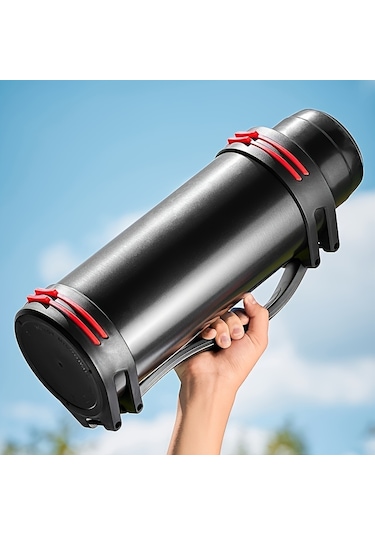 Açık Havada Seyahat Ve Ev İçin Büyük Kapasiteli Yalıtım Termos 1 L Siyah