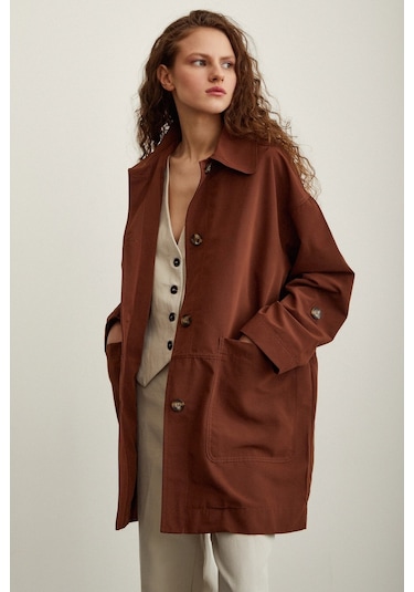 Never More Torba Cepli Trençkot Kahve