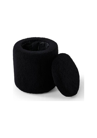 Teddy Sandıklı Puff Siyah