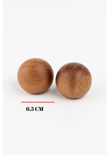 Akasya 2 Li Top Tuzluk Biberlik Seti - Şık Ve Doğal Kahverengi