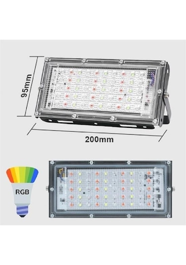 Kumandalı Led Işık Dış Cephe Aydınlatması Çok Renkli Rgb Led Panel Işık Partiled Aydınlatma Siyah