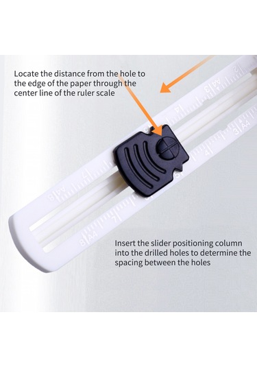 Aubyhe 6mm Delik Çapı, 15-80mm Ayarlanabilir Mesafe Ve 20 Sayfa Delikleme Kapasitesi İle Manuel Tek Delikli Perforatör Beyaz Beyaz
