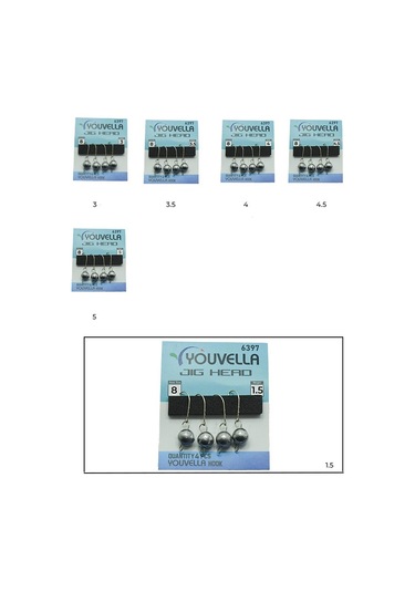 Youvella 6397 Mafsallı Lrf Jig Head Silver Head 4'lü Paket