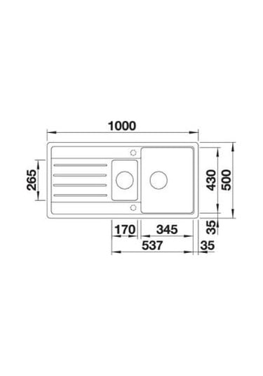 Blanco Legra 6S Granit Eviye. Tezgahüstü. Alu Metalic