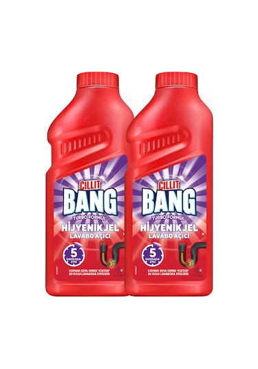 Cillit Bang Turbo Hijyenik Gider Lavabo Açıcı Jel 2 x 500 ML