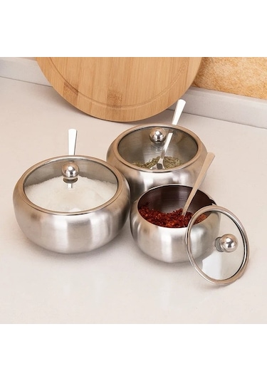 Westworld 4 Adet Patlıcan Ahşap Depolama Kavanozu Kürdan Tutucu Baharat Teneke Şekerlik Kapaklı Mutfak