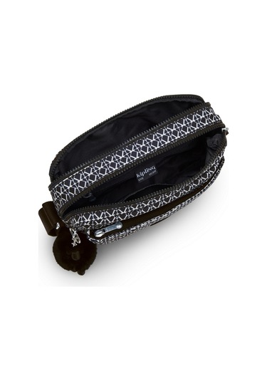 Kıplıng Abanu M Orta Boy Omuz Çantası Siyah Sıgnature Prınt Siyah