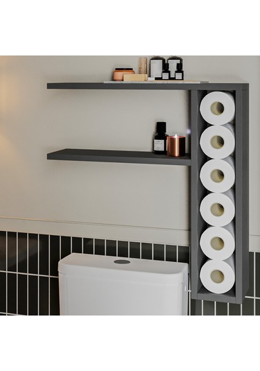 Tiny Duvar Rafı Duvara Monte, Modern Tasarım Antrasit