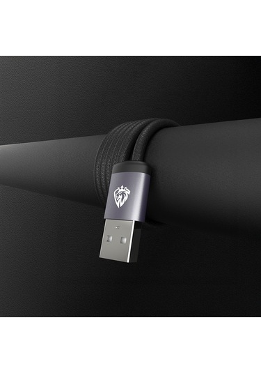 Lenyes Lc537 Usb-a To Type-c Örgü Tasarımlı Hızlı Şarj Özellikli Data Ve Şarj Kablosu 10w 1m Siyah Siyah