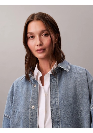 Calvin Klein Bayan Kot Gömlek Lv047e753g 3ns Mavi Mavi Calvin Klein Bayan Kot Gömlek Lv047e753g 3ns Mavi Mavi