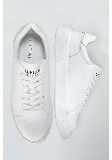 Beyaz Hakiki Deri Bağcıklı Erkek Casual Ayakkabı Tommy M Beyaz