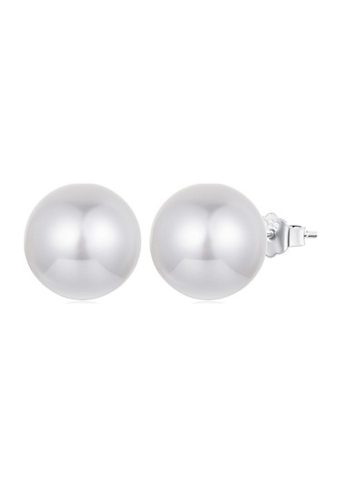 S925 Ayar Gümüş Zarif Deniz Kabuğu Küpe 12mm