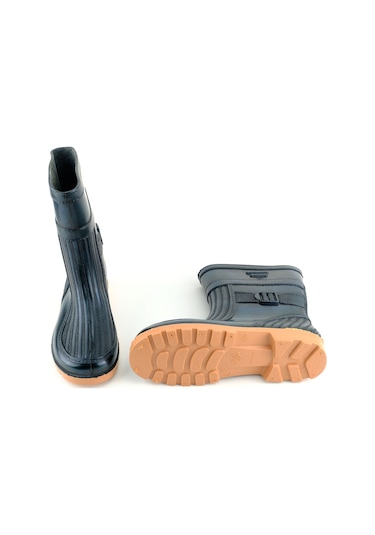 Gezer Kışlık Erkek Kısa Çay Çizmesi Siyah-kauçuk