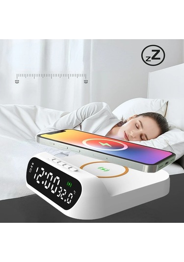 Kablosuz Şarj Çalar Saat 3'ü 1 Arada Kablosuz Şarj Cihazı Hızlı