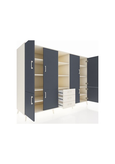 Kronos Dolap 11 Raflı 3 Çekmeceli 8 Kapaklı 220x59x163 Aytaşı-ant Aytaşı-antrasit/aytaşı