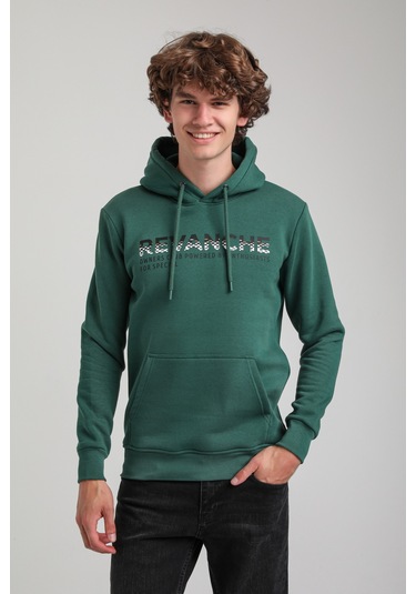 Kapüşonlu Yeşil Slim Fit Hoodie 23fwm64062 YESIL