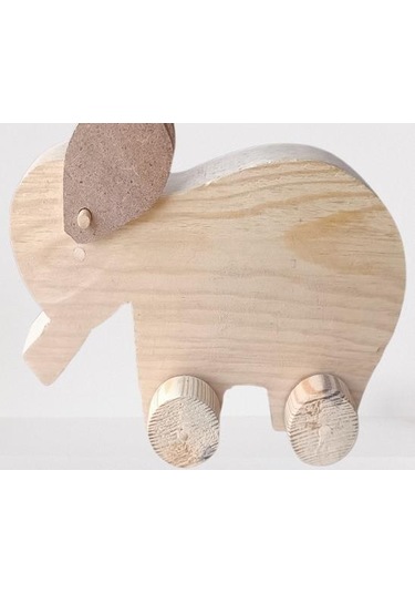 Hobi Adn Dekoratif Ahşap Oyuncak Fil Çam Ağacından İmal Model El Yapım