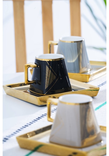 Rosemary 6 Kişilik Kahve Fincan Takımı - 90 Ml Renkli