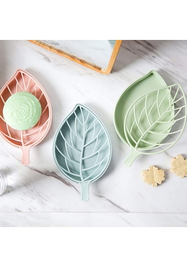 6 Adet Plastik Yaprak Şekli Sabun Kutusu Bulaşık Sabunu Depolama Plakası Tepsi Tutucu Kılıf Konteyner Banyo Mutfak Veya Lavabo İçin