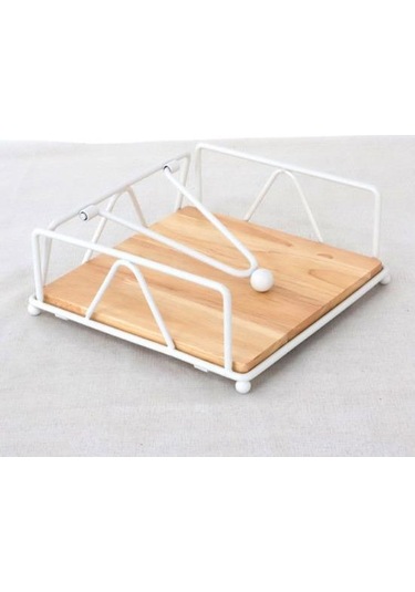 Gümüş Rustik Tarzı Düz Peçete Tutucu Metal Mutfak Kare Kağıt Kutusu Tezgah Masa Kağıt Mendil Dispenseri