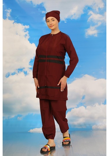 Akbeniz Kadın Tam Tesettür Mayo Bordo 31061-bordo Bordo