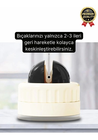 Premium Pratik Keskin Makas Şef Mutfak Paslanmaz Vantuzlu Mini Bıçak Bileme Aparatı Aleti - 1 Adet