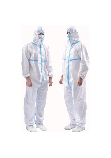 Tıbbi Koruyucu Tulum 55gr Laminasyonlu Sıvı Geçirmez Tek Kullanımlık Tam Koruma İçin Medikal