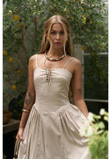 Narissa Askılı Midi Taş Elbise Taş